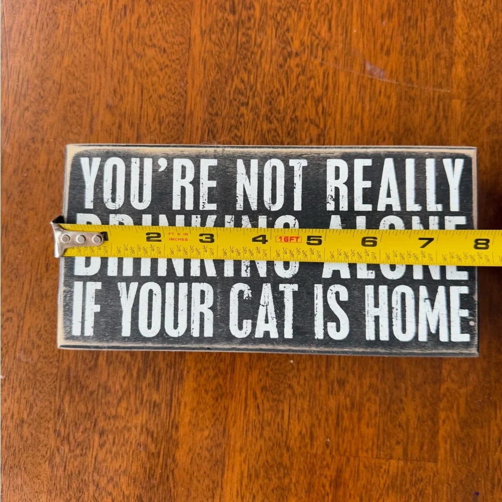 Primitives by Kathy Black and White Cat Sign